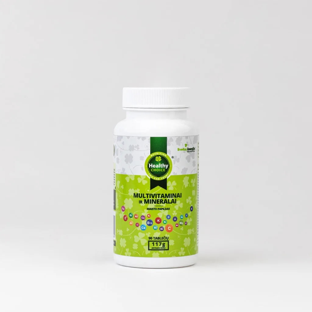 Multivitaminai ir mineralai „Healthy Choice“ 90 tablečių.