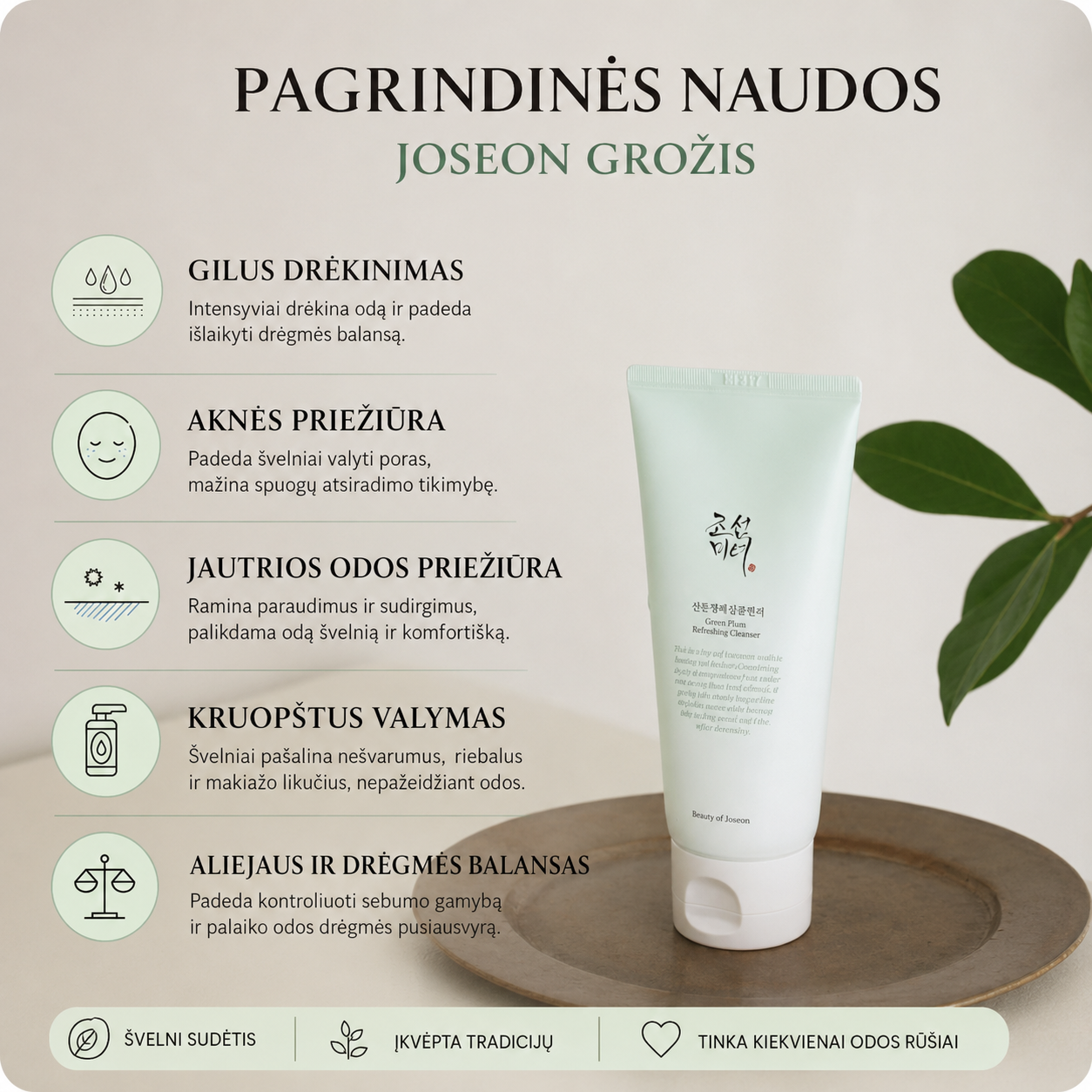 Beauty of Joseon Green Plum Refreshing Cleanser veido prausiklis 100 ml