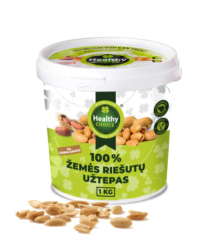 Žemės riešutų užtepas su gabaliukais, 1kg